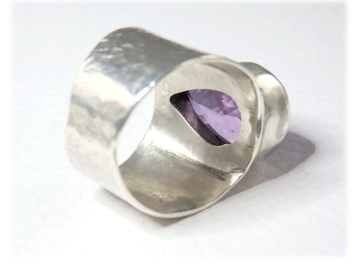 Bague Argent Taille 57 - Pierre Naturelle Améthyste - Bijou élégant 2758