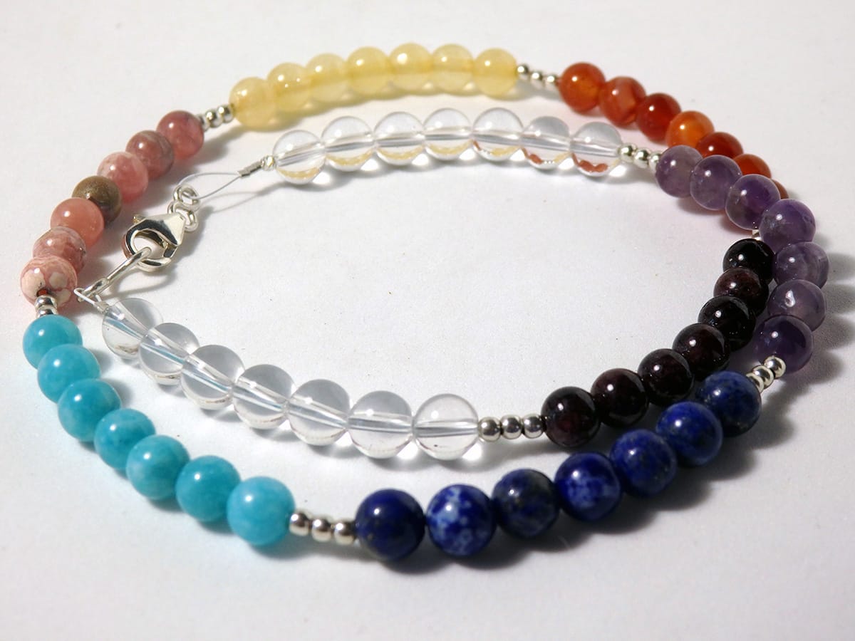 Collier 7 Chakras - Perles Naturelles Multicolores - Longueur Réglable