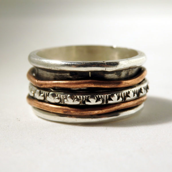 Bague Zen argent massif et cuivre