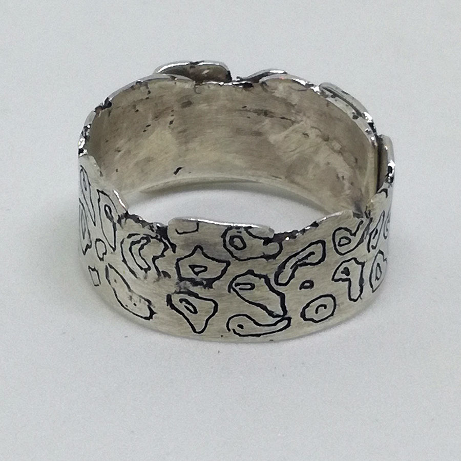 Bague Design En Argent Massif 925 - Poids 13.4g - Taille 61 - Jamais Portée