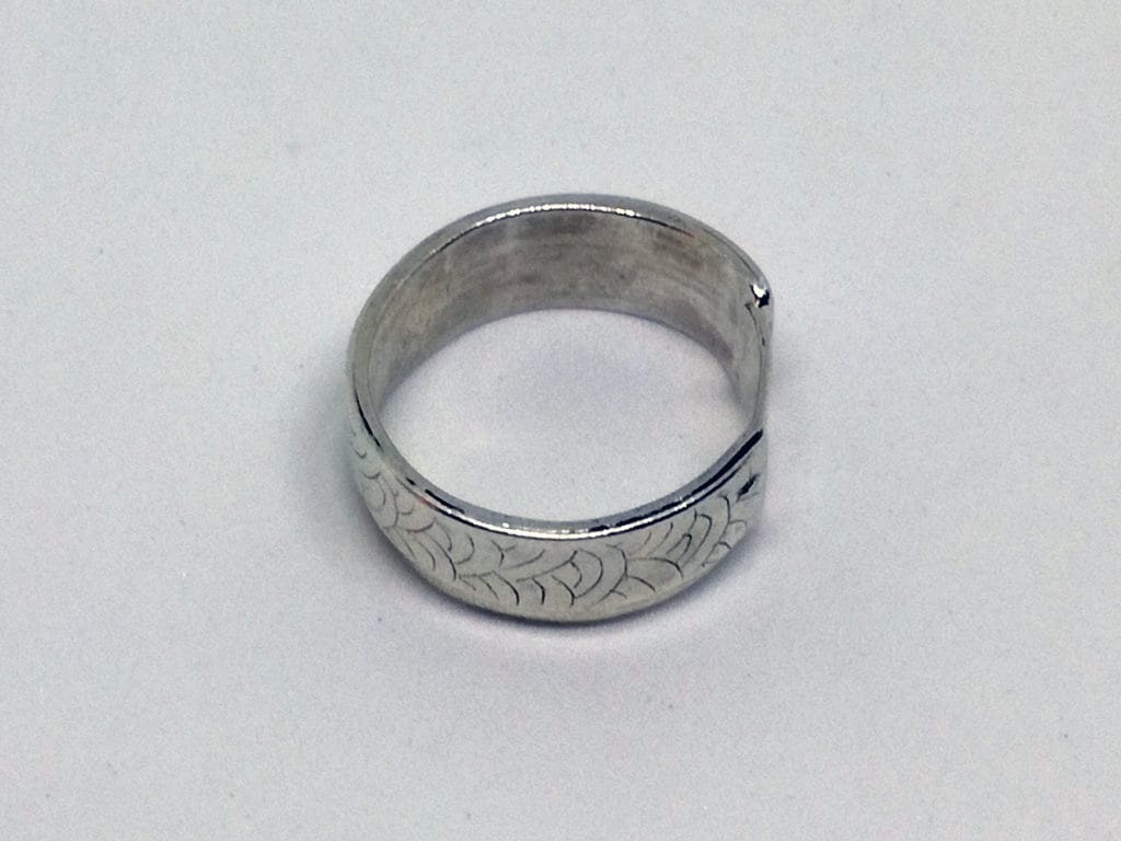 Bague Ancienne En Argent Massif 925 - Alliance Anneau Créateur - Occasion