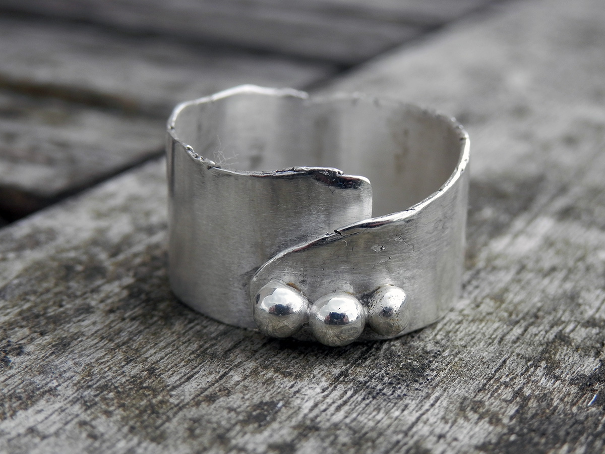 Bague large argent deals