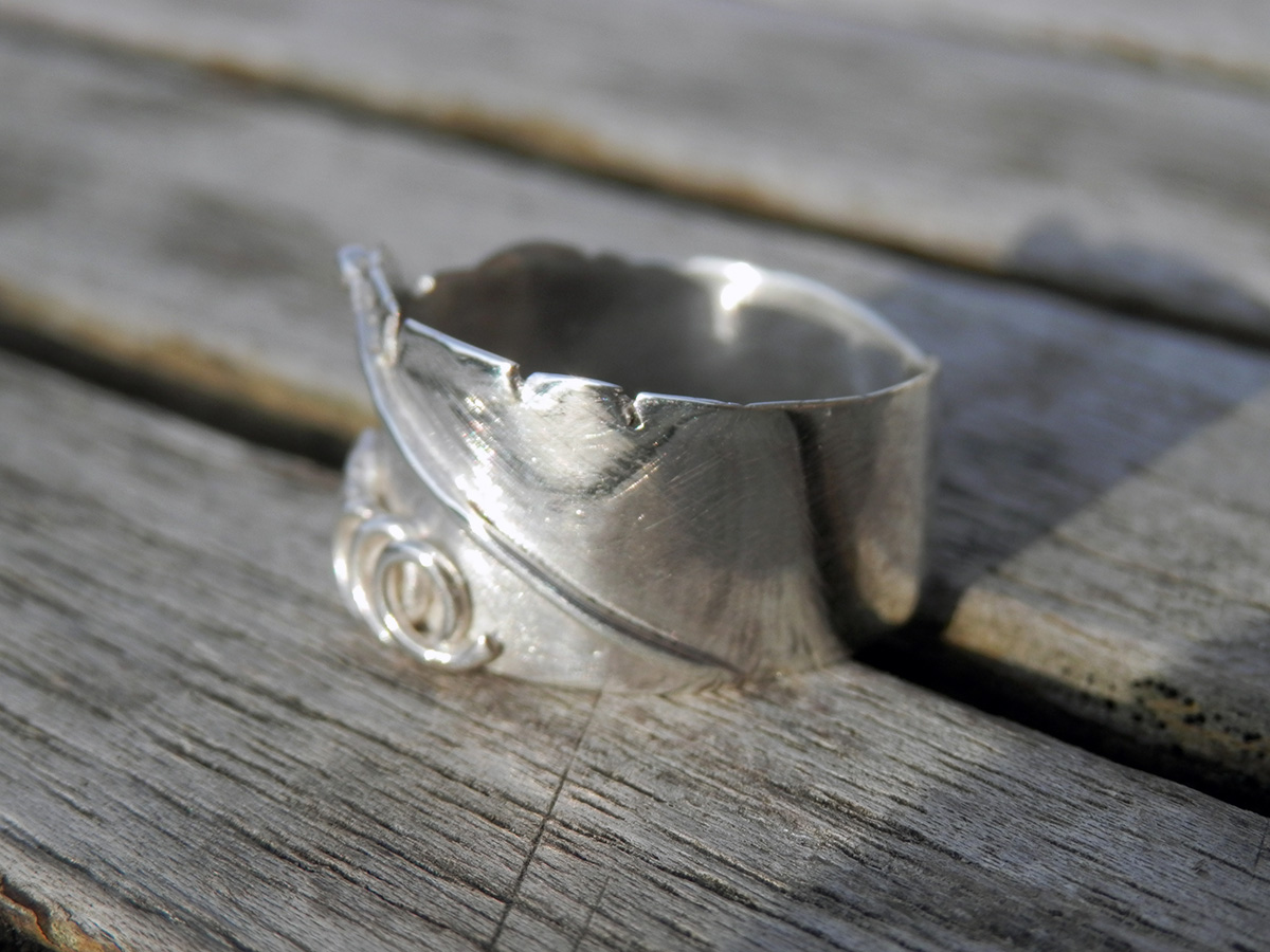  Bague  design  en argent massif originale et contemporaine 