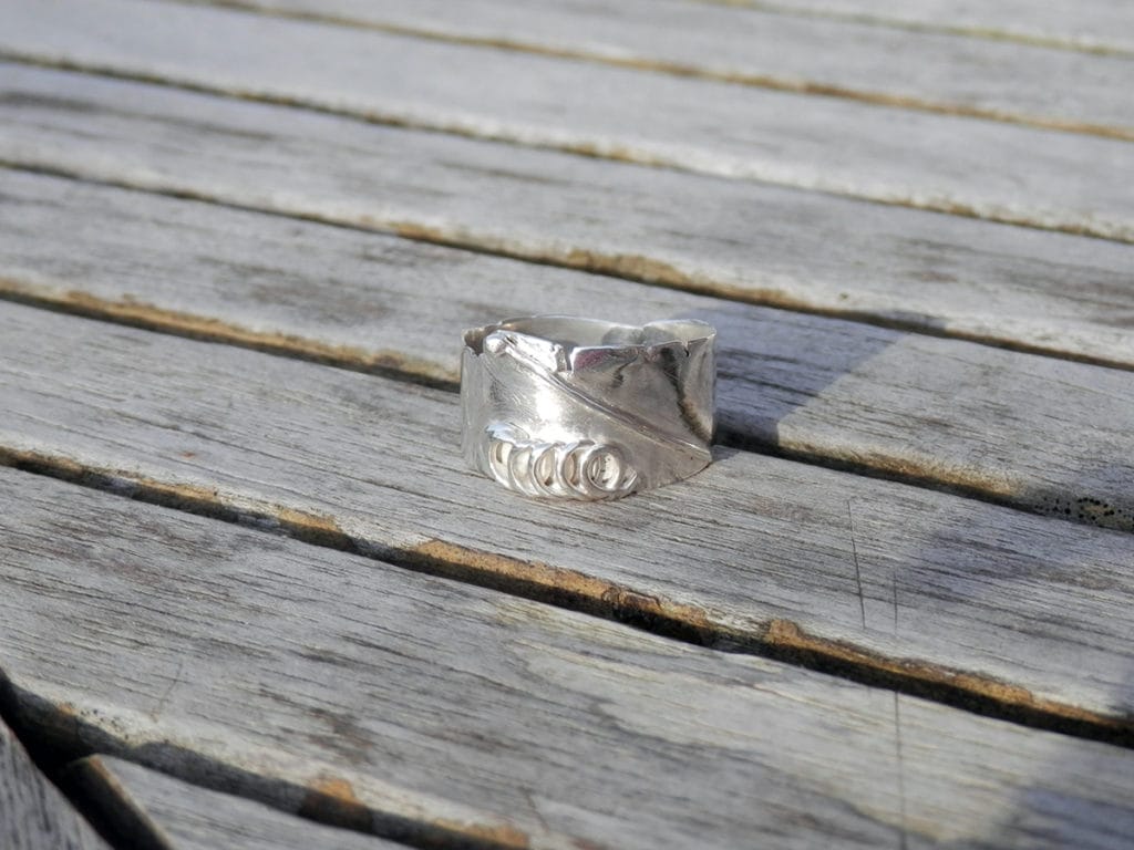 Vinani Bague Design Passant courbé brossé lustré massif ouvert Argent Sterling 925 Taille 52 (16.6) 2RSL52