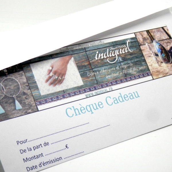 Chèque cadeau Vanessa Indigual