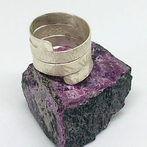 Grosse Bague Bandeau Argent Massif Pièce Unique