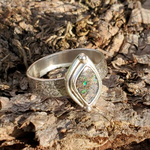 Bague opale boulder argent T54