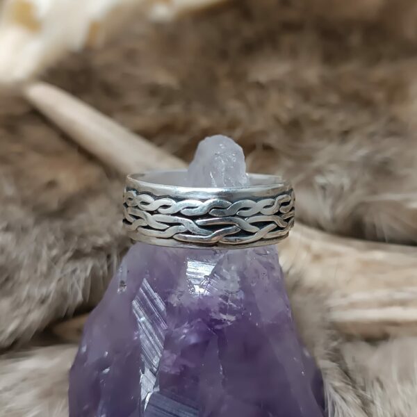 Anneau en argent tressé mixte