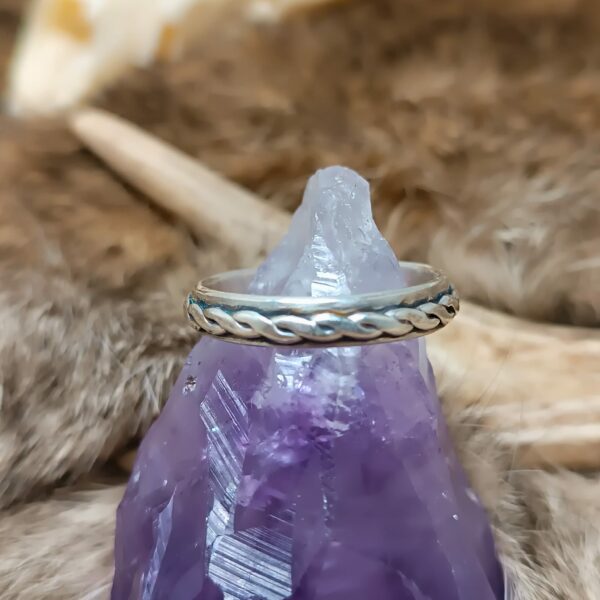 Anneau en argent tressé mixte