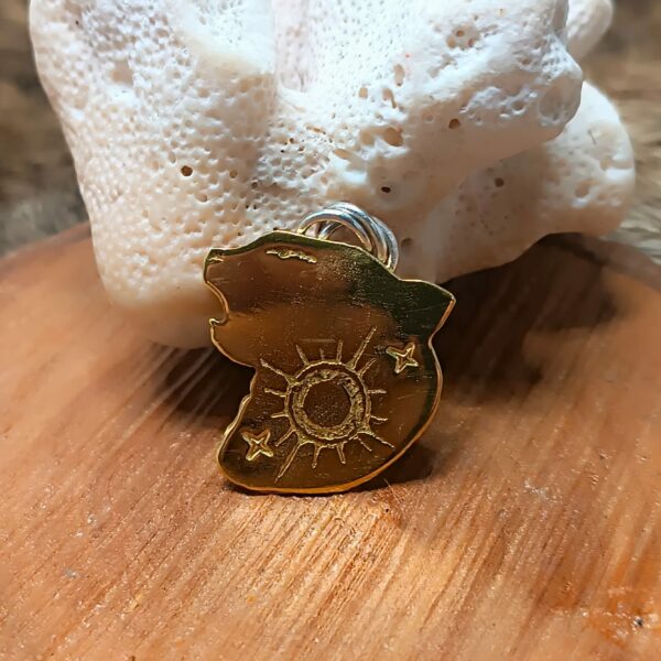 Pendentif Animal Totem Panthère laiton doré