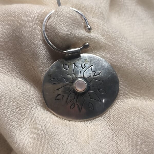 Fibule en argent massif & Pierre de lune