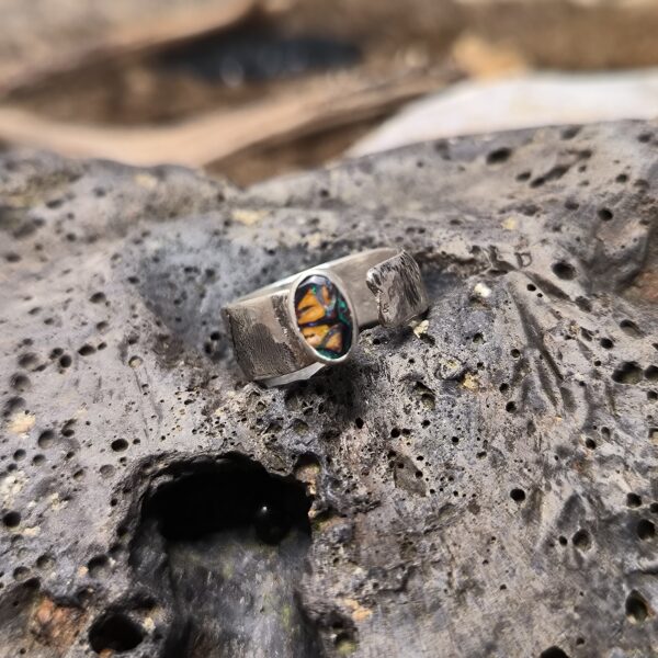 Bague opale boulder argent massif Ajustable