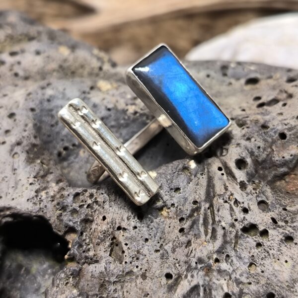 Bague Ouverte ajustable Argent & Labradorite