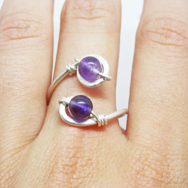 Bague Améthystes Argent massif