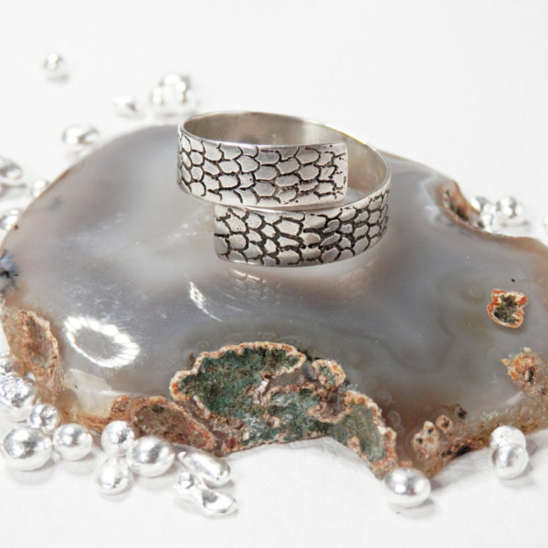 Bague réglable Argent massif gravée ethnique