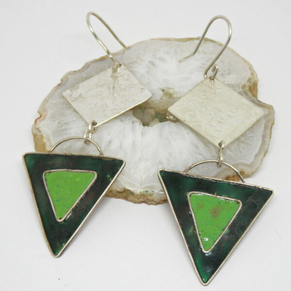 Boucles d'oreilles Argent massif Email