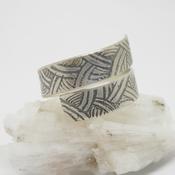 Bague bandeau ajustable gravures ethniques Argent