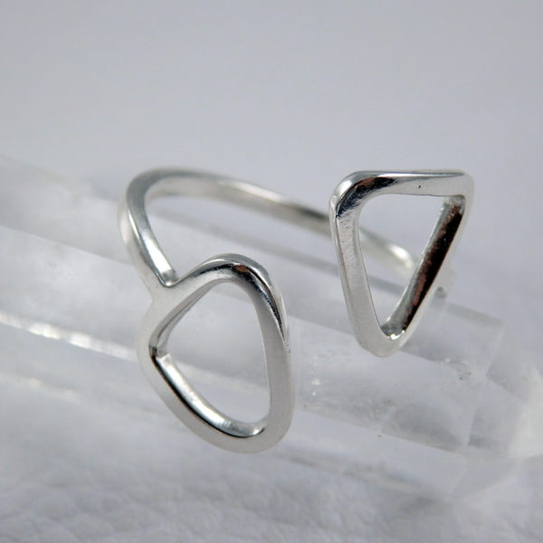 Bague ajustable triangles argent massif 925