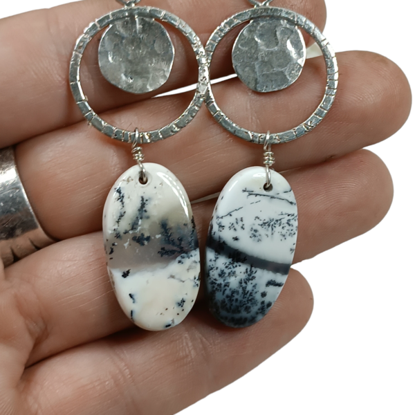 Boucles d'oreilles merlinites argent massif