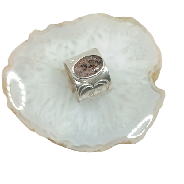 Bague bandeau ajustable super seven argent massif