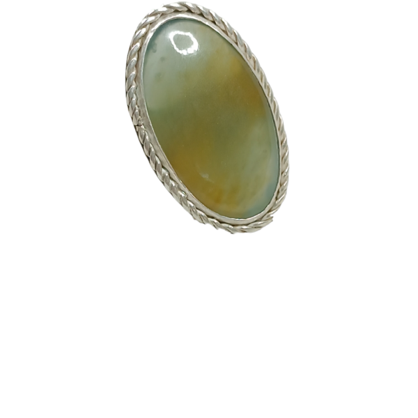 Bague Jade maya ajustable argent massif