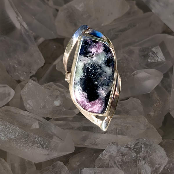 Bague design charoïte argent
